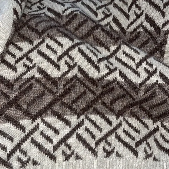 Christian Dior Angora wool sweater cowl neck M tan brown